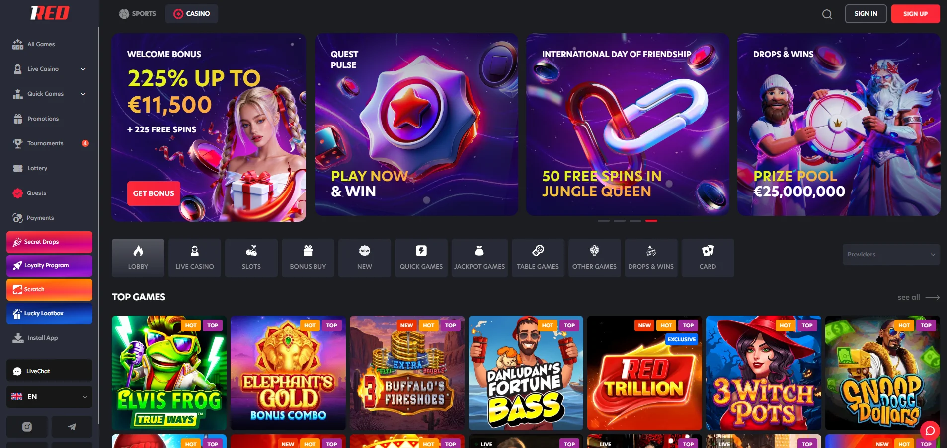 1Red Homepage