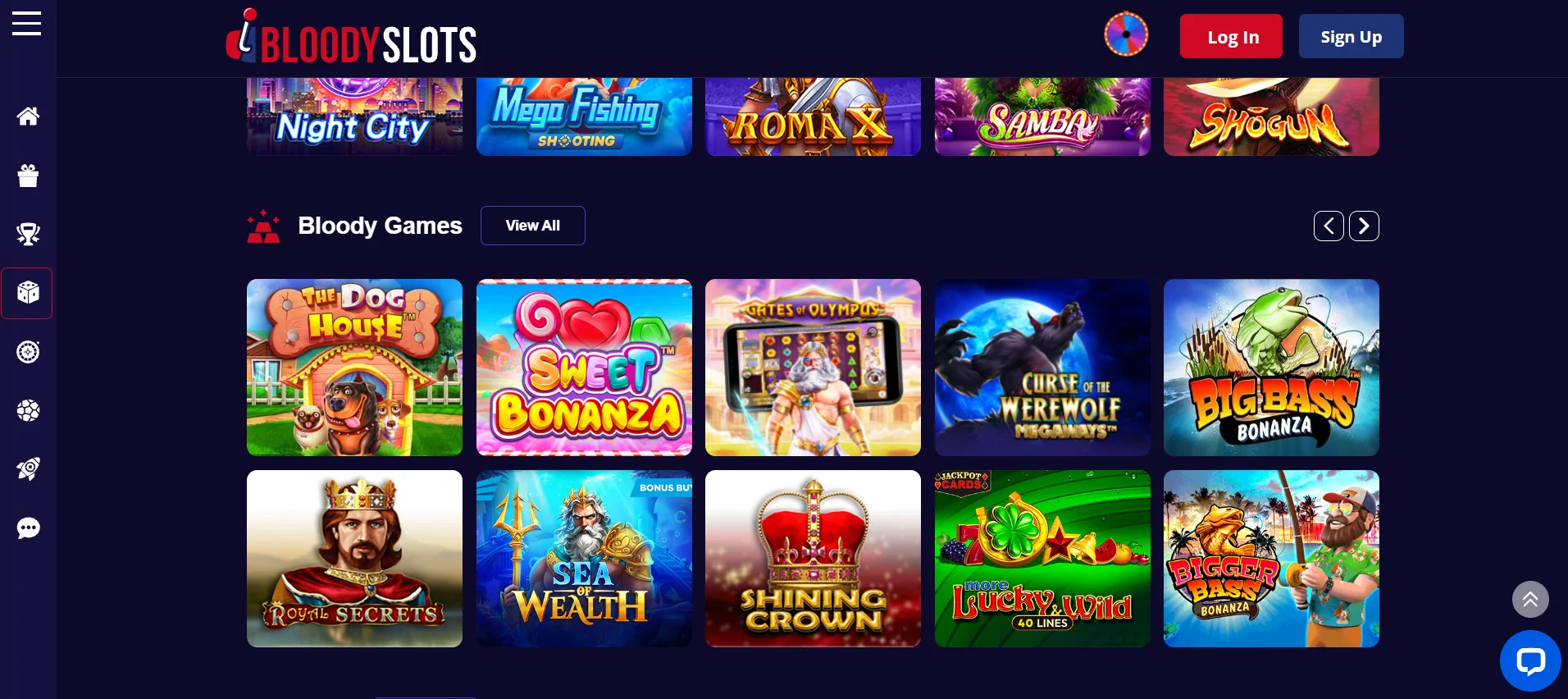 BloodySlots Casino Slots page