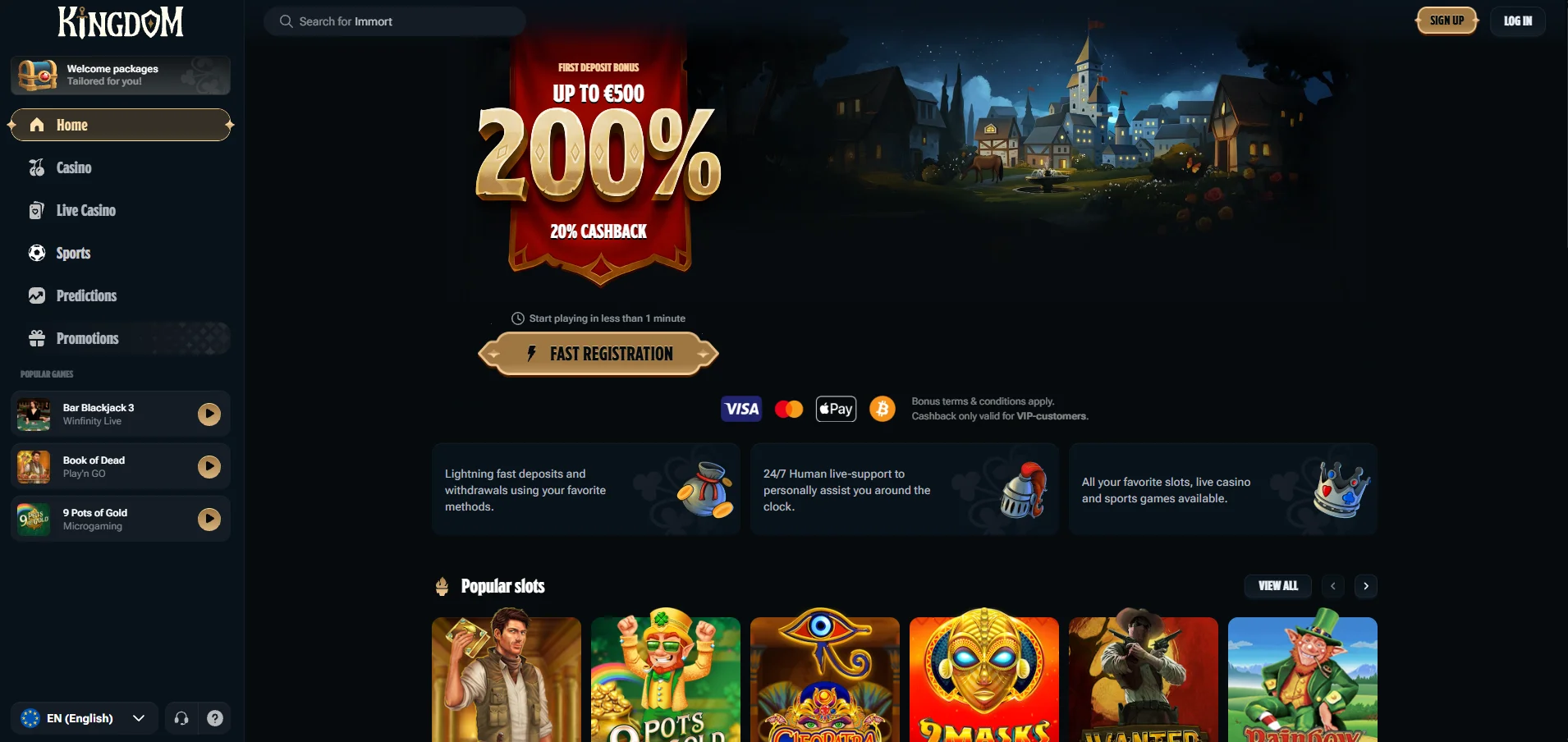 Kingdom Casino Homepage