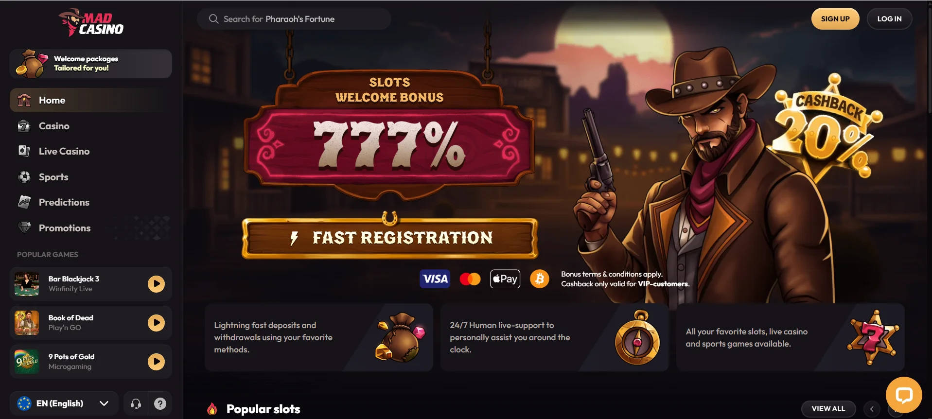MadCasino Homepage