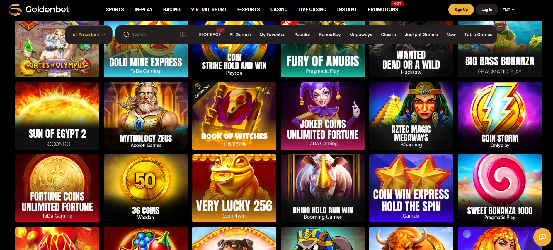 Slots Page at Goldenbet Casino